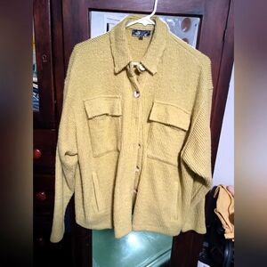 Blue Blush Lime Green Corduroy Button-Up With Pockets_Small